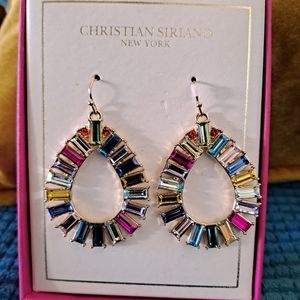 Christian Siriano multicolor jewel earrings